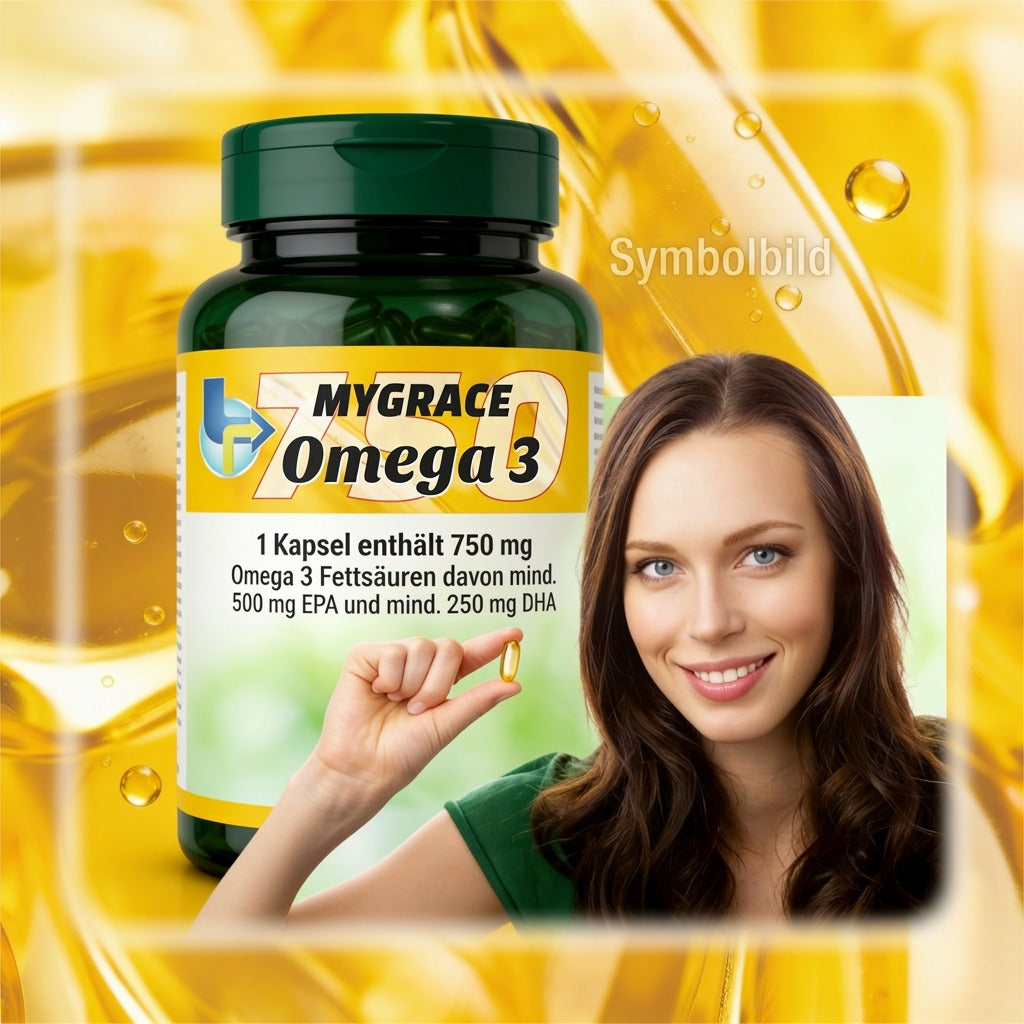 MyGrace Omega 3 – damit die Balance stimmt | 750 mg Omega-3-Fettsäuren pro Kapsel